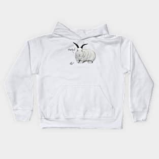 White rabbit - hello Kids Hoodie